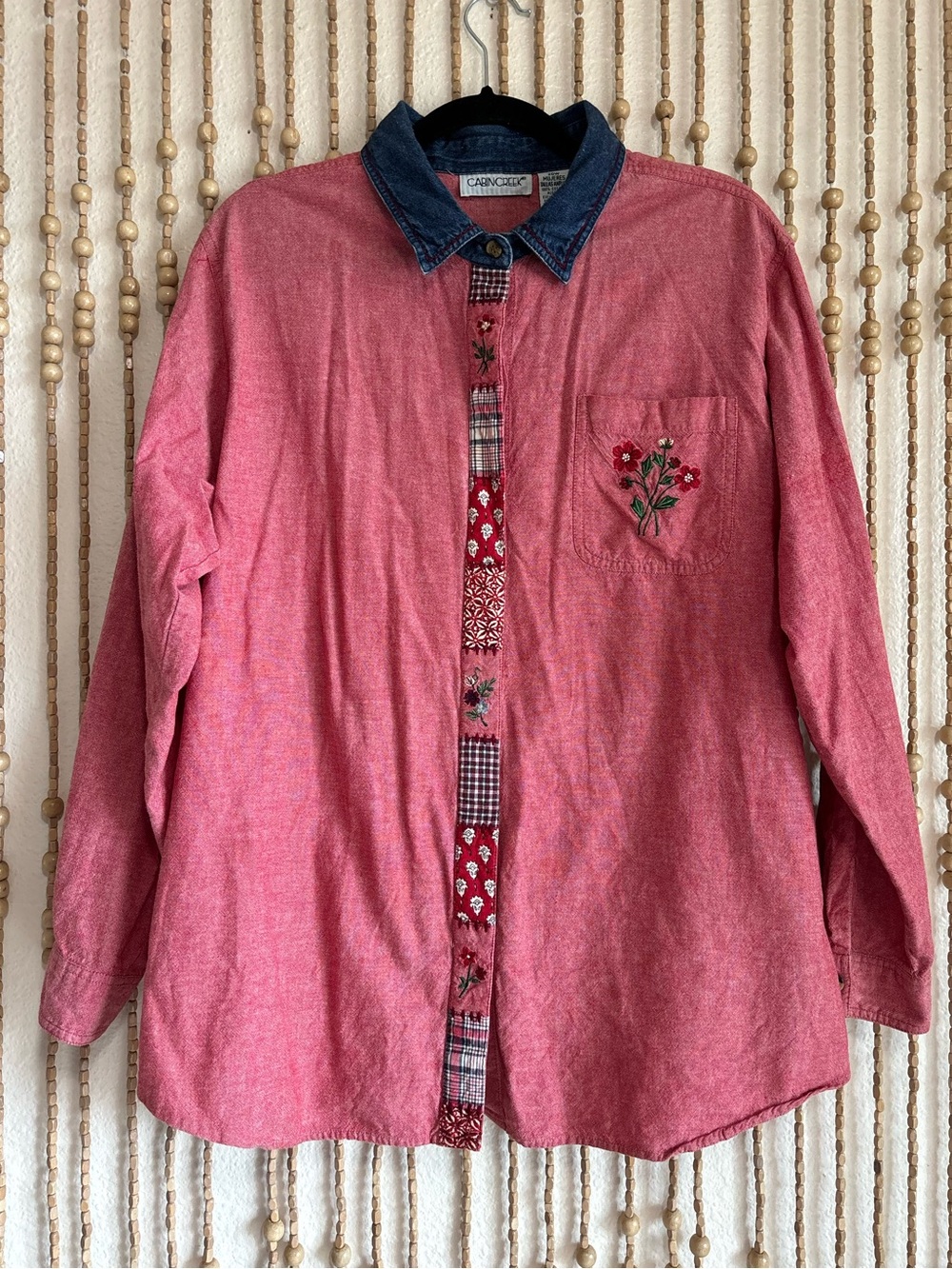 Vintage Patchwork Embroidered Floral Gardening Farmhouse Butter Mom
Button Down
